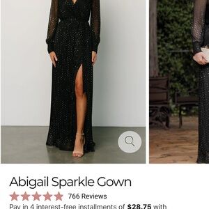 NWT Baltic Born Black Sparkle Maxi Dress (Abigail)